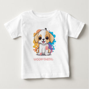 Camiseta De Bebé Cachorro con manchas coloridas