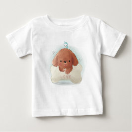 Camiseta De Bebé Cachorro con pájaro y hueso