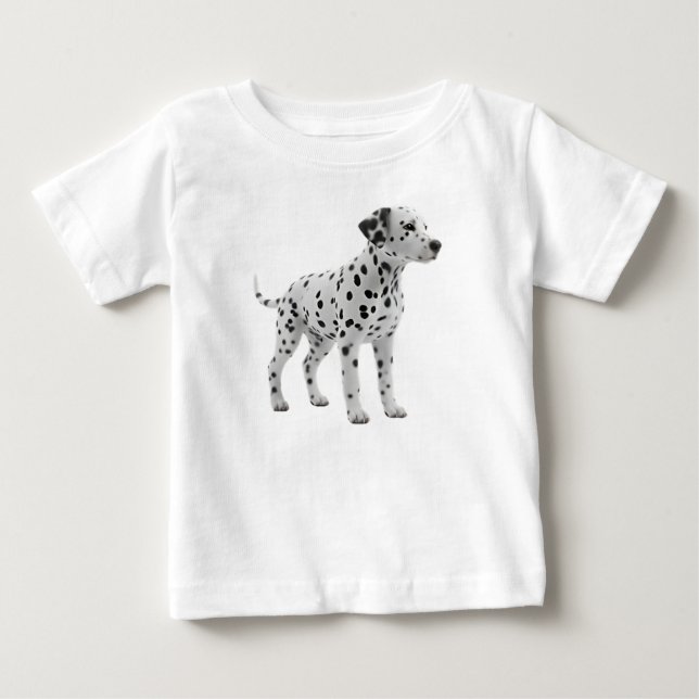 Camiseta De Bebé Cachorro dálmata adorable de pie aislado (Anverso)