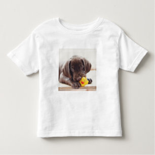 Camiseta De Bebé Cachorro de chocolate con pato de juguete