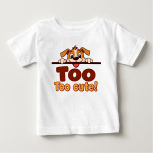Camiseta De Bebé Cachorro de Dibujos Animados con Texto Atractivo