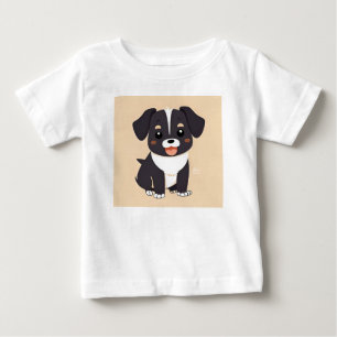 Camiseta De Bebé Cachorro de dibujos animados lindo con expresión a