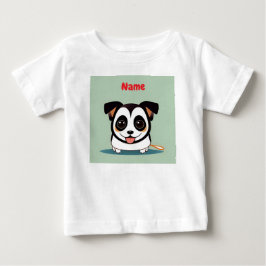 Camiseta De Bebé Cachorro de dibujos animados lindo con expresión a