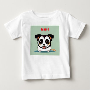 Camiseta De Bebé Cachorro de dibujos animados lindo con expresión a