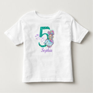 Camiseta De Bebé Cachorro de la sirena del bebé 5 cumpleaños