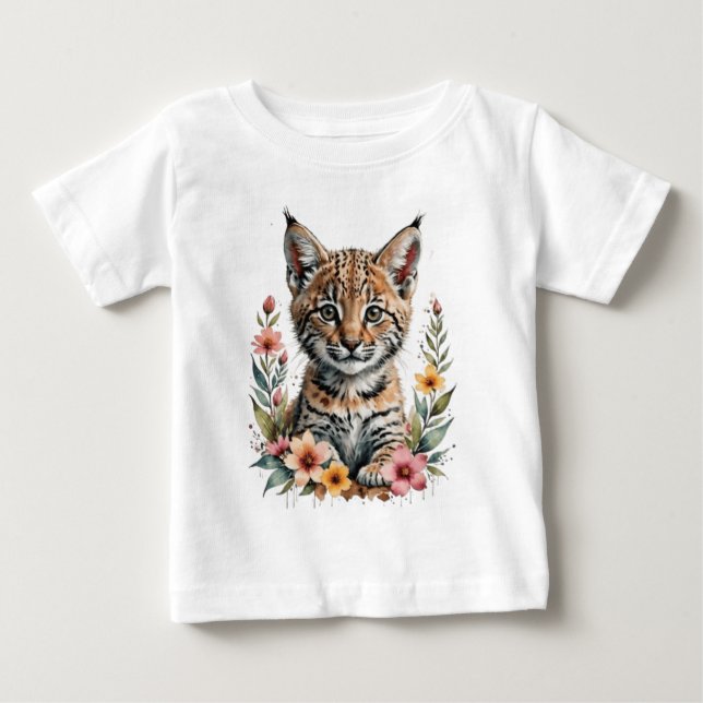 Camiseta De Bebé Cachorro de lince adorable (Anverso)