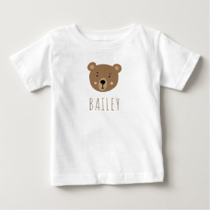 Camiseta De Bebé Cachorro de oso moderno azul lindo