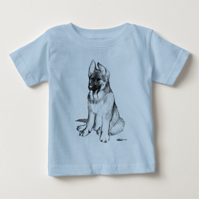 Camiseta De Bebé Cachorro de Pastor Alemán (Anverso)