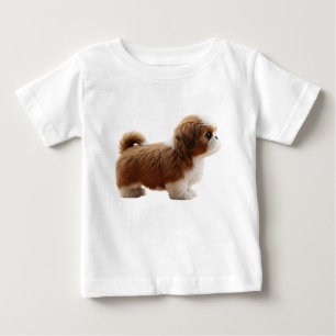 Camiseta De Bebé Cachorro de raza Shih Tzu aislado