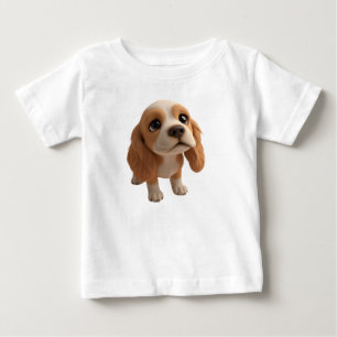 Camiseta De Bebé Cachorro de Spaniel Animado con Ojos Expresivos