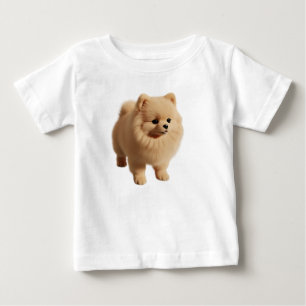 Camiseta De Bebé Cachorro esponjoso de Pomerania aislado