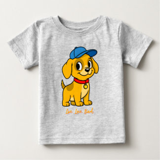 Camiseta De Bebé Cachorro Feliz con Gorra Azul