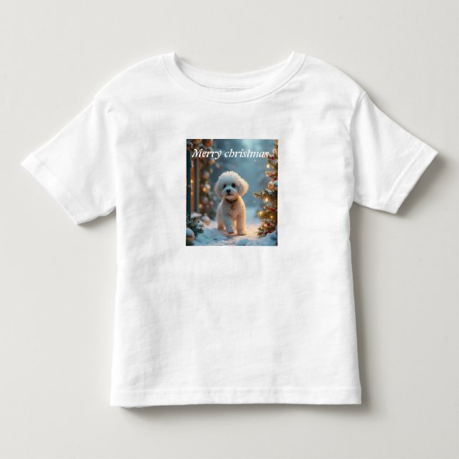 Camiseta De Bebé cachorro feliz navidad (Anverso)