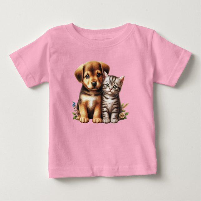 Camiseta De Bebé Cachorro/gatito (Anverso)