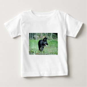 Camiseta De Bebé Cachorro gris del Lobo-verano (negro-fase)