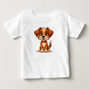 Camiseta De Bebé Cachorro Marrón Adorable Para Amantes de los Perro