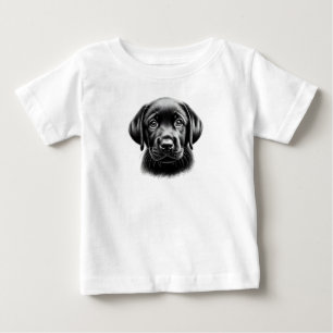 Camiseta De Bebé Cachorro negro de laboratorio