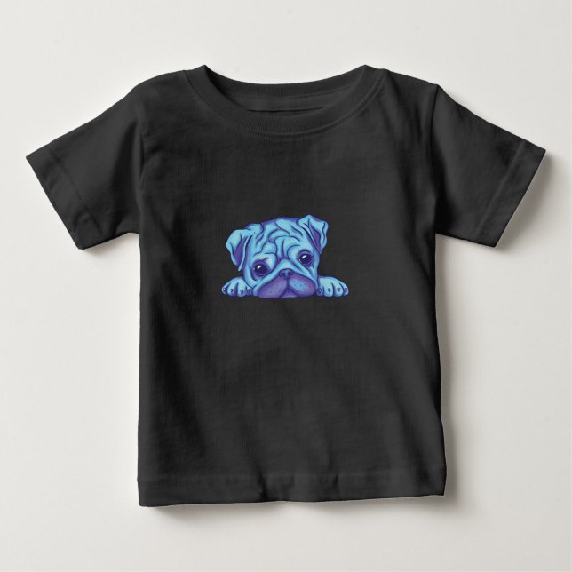 Camiseta De Bebé Cachorro Pug Adorable (Anverso)