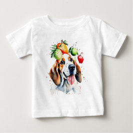 Camiseta De Bebé Cachorro y frutas