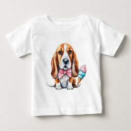 Camiseta De Bebé Cachorro y frutas