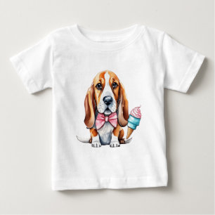 Camiseta De Bebé Cachorro y frutas