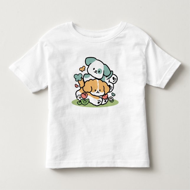 Camiseta De Bebé Cachorros felices entrando en mayo - Arte de perro (Anverso)