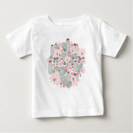 Camiseta De Bebé Cactus Cacti Pink Mint Suculents Desert Flowers