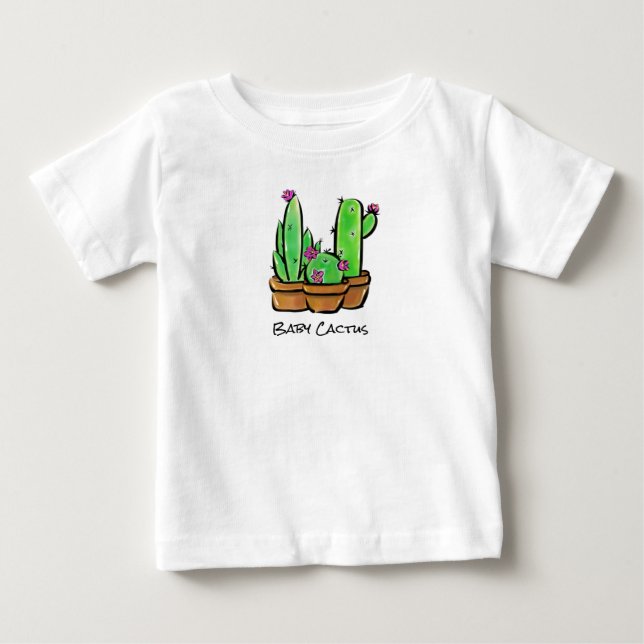 Camiseta De Bebé Cactus cactus succulents florido rosa (Anverso)