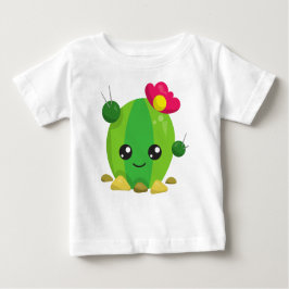Camiseta De Bebé Cactus Cute, Cactus Kawaii, Cactus Verde, Flores