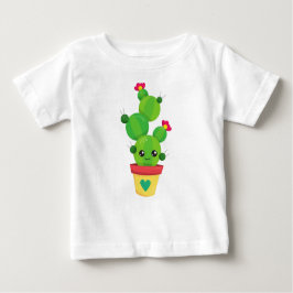 Camiseta De Bebé Cactus Cute, Cactus Verde, Cactus Kawaii, Flores