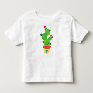 Camiseta De Bebé Cactus Cute, Cactus Verde, Cactus Kawaii, Flores