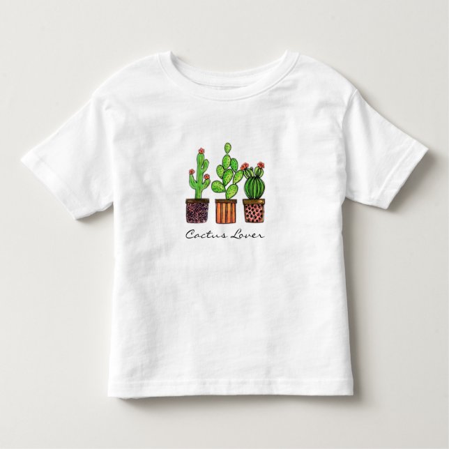 Camiseta De Bebé Cactus lindo de la acuarela en potes (Anverso)
