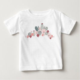 Camiseta De Bebé Cactus Pinta Rosa Suculenta Plantas Desiertas Moti