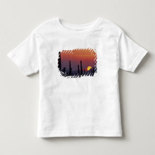 Camiseta De Bebé Cactus Saguaro Carnegiea gigantea), Atardecer,