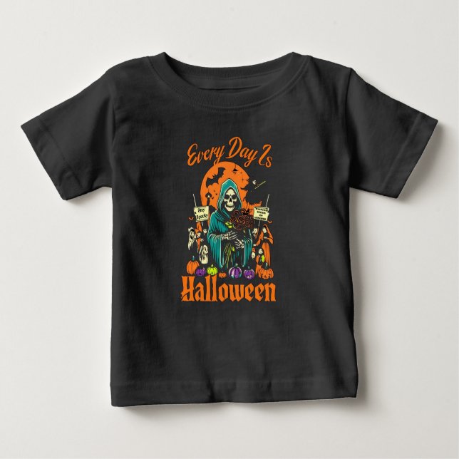 Camiseta De Bebé Cada día es Halloween (Anverso)
