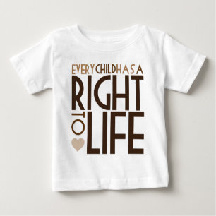 Camiseta De Bebé Cada niño tiene una DERECHA A LA VIDA
