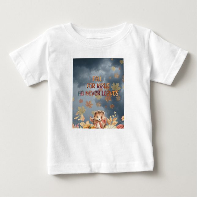 Camiseta De Bebé Cae Por Jesús Que Nunca Deja El Diseño (Anverso)