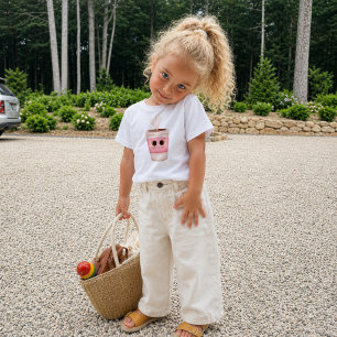 Camiseta De Bebé Café adorable con grandes ojos destellantes