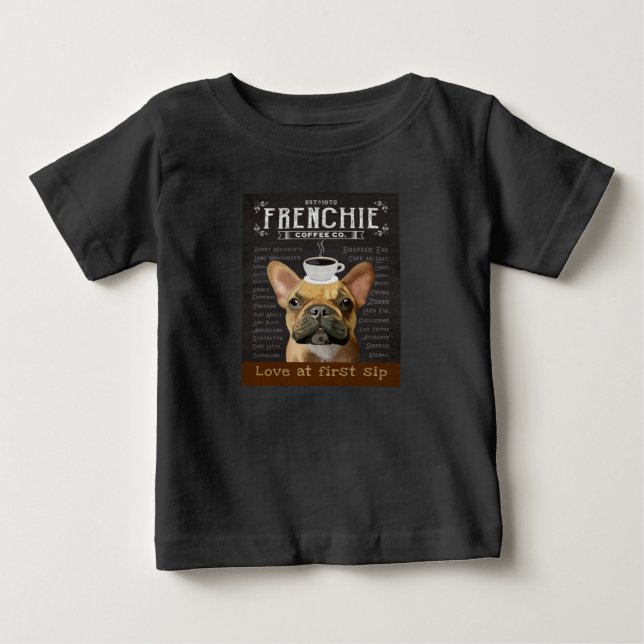 Camiseta De Bebé Café Bulldog francés (Anverso)