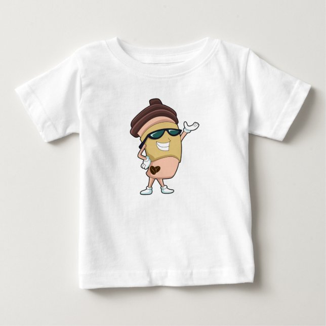 Camiseta De Bebé Café con gafas de sol (Anverso)