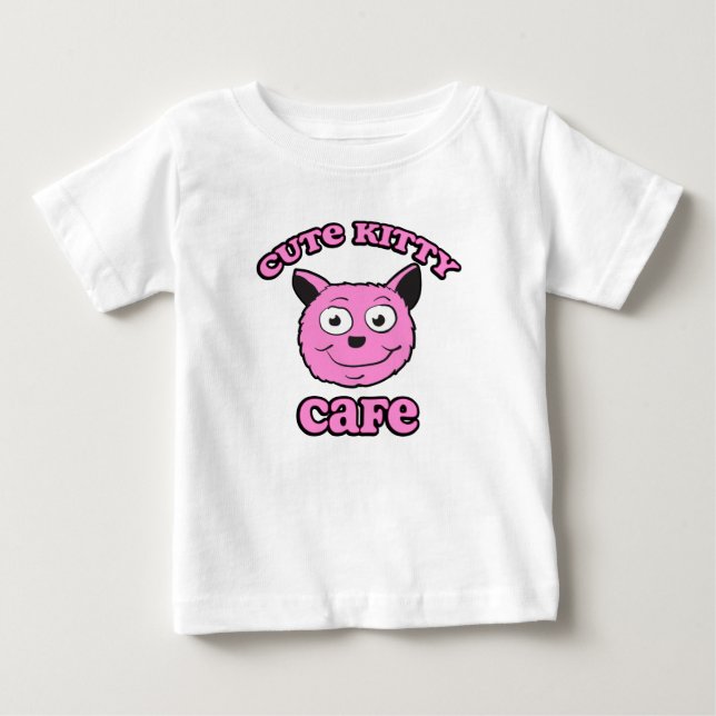 Camiseta De Bebé Café Gatito Adorable (Anverso)