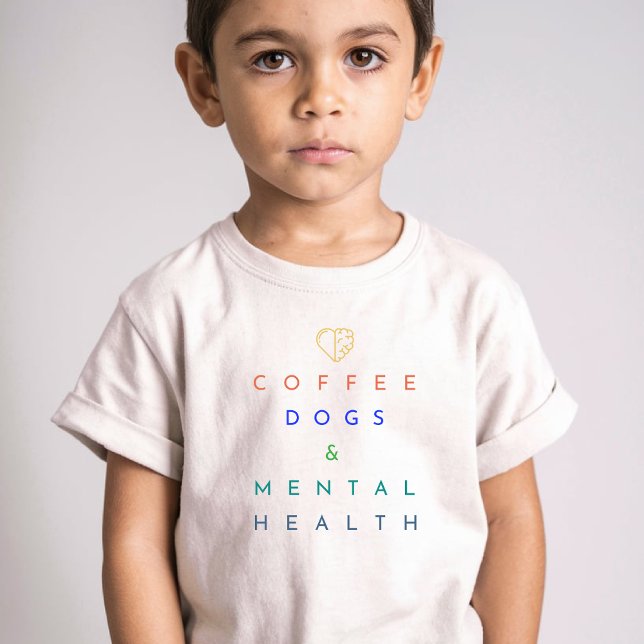 Camiseta De Bebé Café, perros y salud mental: el trío perfecto (Subido por el creador)