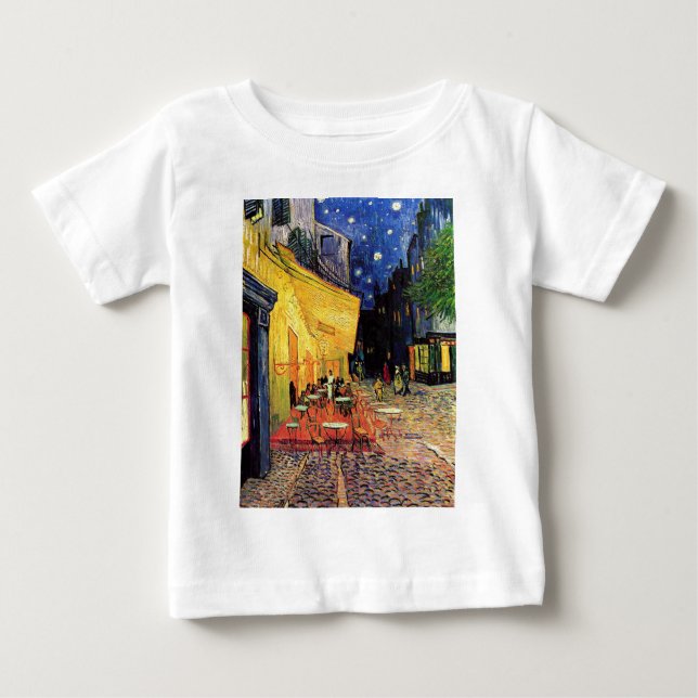 Camiseta De Bebé Cafe Terrace de noche por Vincent van Gogh (Anverso)