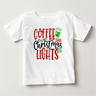 Camiseta De Bebé Café y Luces de Navidad-50450