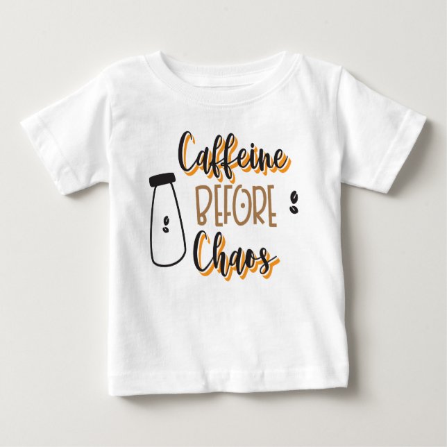 Camiseta De Bebé Cafeína antes del caos (Anverso)