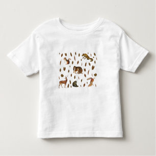 Camiseta De Bebé Caída de animales forestales hojas otoñales