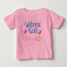 Camiseta De Bebé Caída de bienvenida rosa