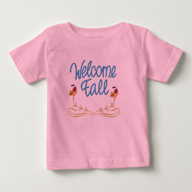 Camiseta De Bebé Caída de bienvenida rosa (Anverso)