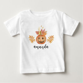 Camiseta De Bebé Caída de la Calabaza de Flores Tradicionales