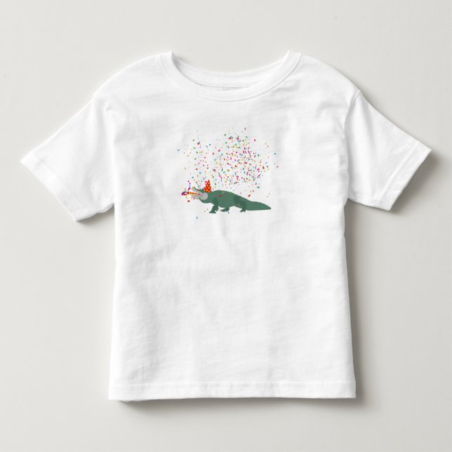 Camiseta De Bebé Caimán Cocodrilo - Animales en una Fiesta (Anverso)